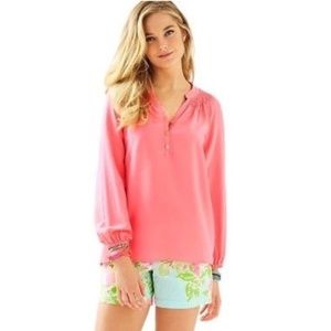 Lilly Pulitzer Coral Pink Silk Elsa Size Large